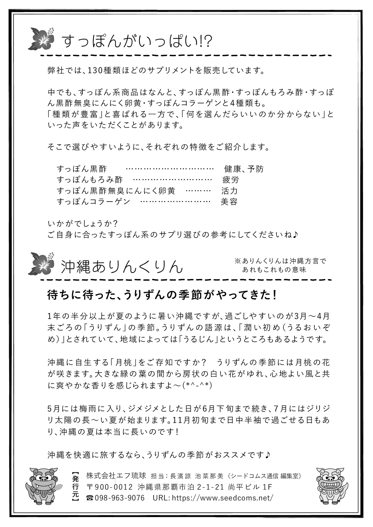 シードコムス通信 第3号 裏面